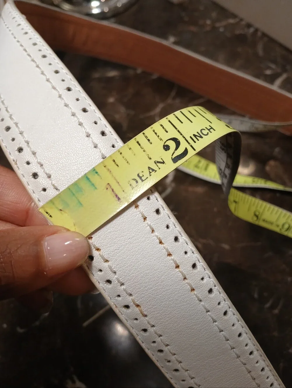 Nike Golf  White Leather Belt with Silver Buckle